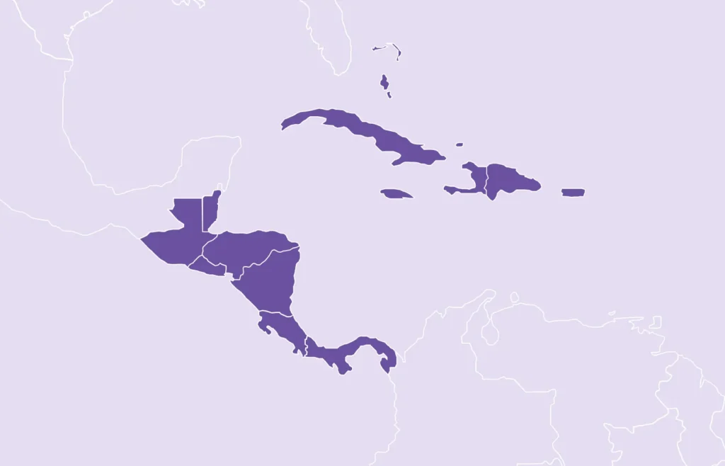 Map of central america